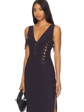 lioness walk the line midi dress Lioness Walk The Line Midi Dress Magenta